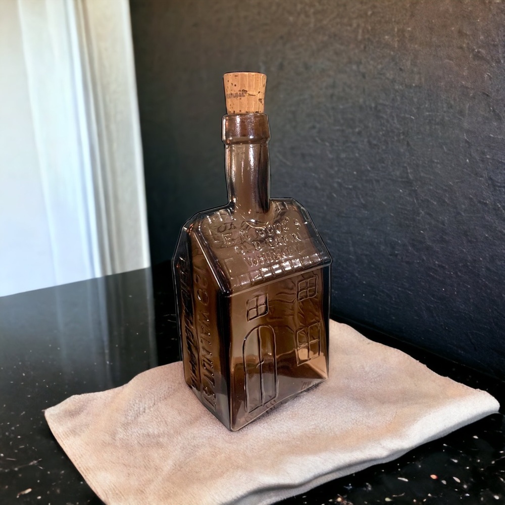 Vintage Signed Wheaton Whiskey Glass Bottle - Amethyst With Cork